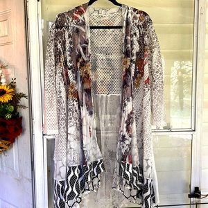 Very pretty for fall cardigan with three-quarter sleeves